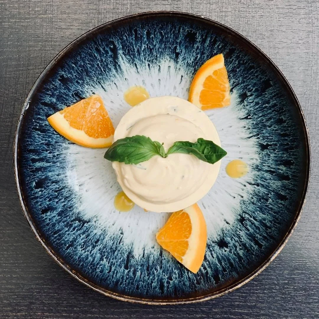 Dessert à l'orange et basilic